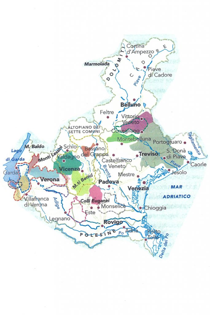 Veneto wine map